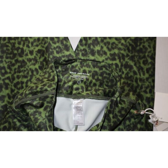Good American GP0672 Women Sz 2 Pesto Green Leopard Core Power 7/8 Leggings $131 - Picture 3 of 7